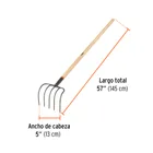 Cultivador forjado, 4 dientes, mango de madera 54', TRUPER 3
