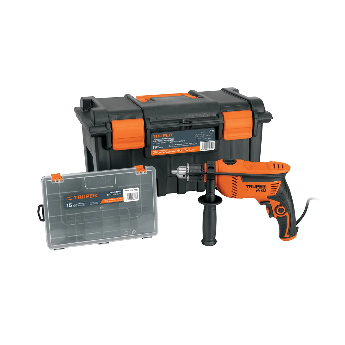Rotomartillo/destornillador 1/2' 650W,caja herramienta y org
