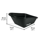 Carretilla 6 ft3 concha plástica,imponchable b/madera,TRUPER 2