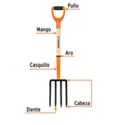 Bieldo para jardín, 4 dientes, mgo 29', puño 'Y', TRUPER 2