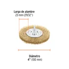 Carda circular 4' alambre fino para taladro, TRUPER 3