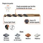 Broca HSS 27/64' Trugold para metal, TRUPER EXPERT 3