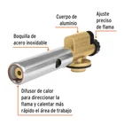 Soplete de aluminio, encendido electrónico, válvula roscada 2