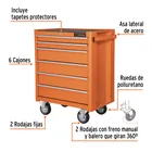 Gabinete metálico móvil, 6 cajones, capacidad 130 kg, TRUPER 2