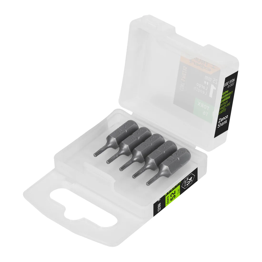 Estuche con 5 puntas torx T6 largo 1', TRUPER EXPERT