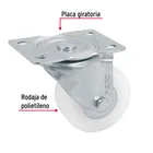 Rodaja de polietileno 3' placa giratoria, con balero, FIERO 2