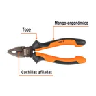 Pinza para electricista 6' alta palanca, Comfort Grip,EXPERT 2