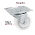 Rodaja de polietileno 4' placa giratoria, con balero, FIERO 2