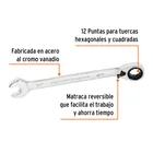 Llave combinada matraca reversible 1/2'x178 mm largo, EXPERT 2