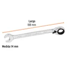 Llave combinada matraca reversible 14mmx188 mm largo, EXPERT 3