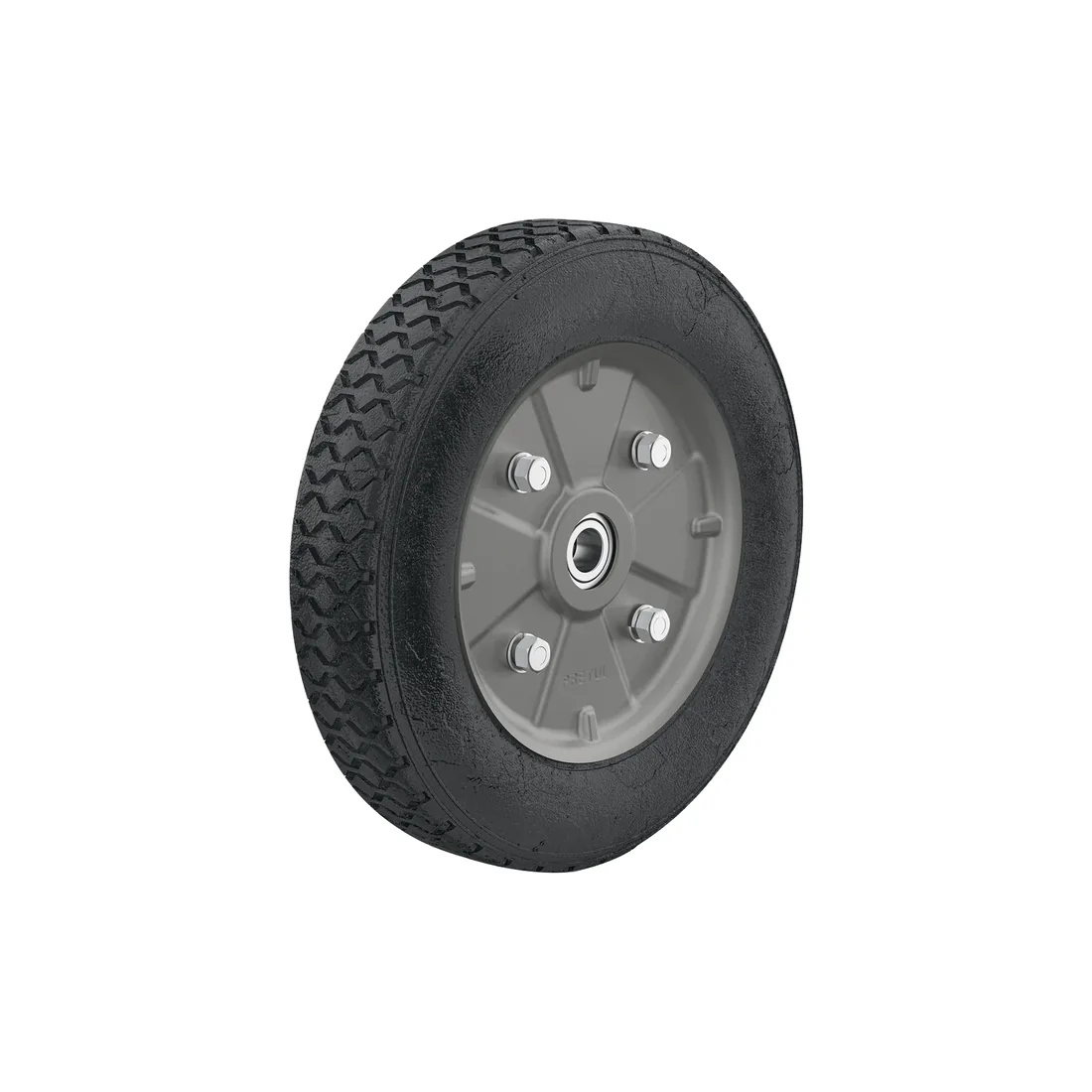 Rueda de hule sólido imponchable 10', doble balero, PRETUL