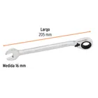 Llave combinada matraca reversible 16mmx205 mm largo, EXPERT 3
