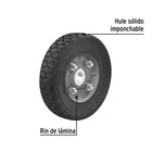 Rueda de hule sólido imponchable 6', un balero, PRETUL 3