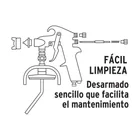 Pistola p/pintar baja presión, 1.5 mm, pulida, entrada sup 4
