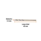 Broca HSS 1.5 mm Trugold para metal, TRUPER EXPERT 3