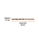 Broca HSS 2.5 mm Trugold para metal, TRUPER EXPERT 3