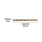 Broca HSS 4.0 mm Trugold para metal, TRUPER EXPERT 3
