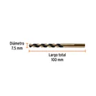 Broca HSS 7.5 mm Trugold para metal, TRUPER EXPERT 3
