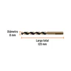 Broca HSS 8.0 mm Trugold para metal, TRUPER EXPERT 3