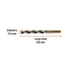Broca HSS 11.5 mm Trugold para metal, TRUPER EXPERT 3