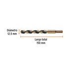 Broca HSS 12.5 mm Trugold para metal, TRUPER EXPERT 3