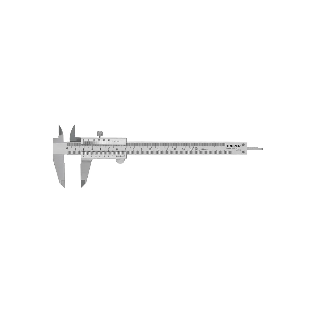 Calibrador vernier analógico 6', acero inox, std y mm,TRUPER