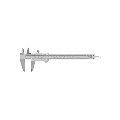 Calibrador vernier analógico 6', acero inox, std y mm,TRUPER