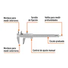 Calibrador vernier analógico 6', acero inox, std y mm,TRUPER 4