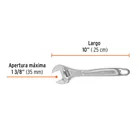 Llave ajustable (perico) 10' profesional cromada, EXPERT 3