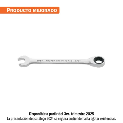 Llave combinada con matraca 5/8' x 202 mm largo, EXPERT
