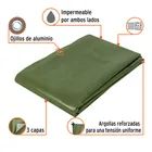 Lona uso rudo 4 x 6 m, verde olivo, 240 g/m2, TRUPER EXPERT 2