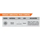 Rueda abrasiva p/esmeril 8'x25mm, óxido aluminio, grano 60 3