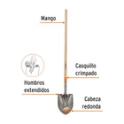 Pala redonda Classic, mango largo 48', TRUPER 2