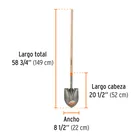 Pala redonda Classic, mango largo 48', TRUPER 3