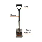 Pala cajuelera cuadrada, puño 'D' con mango fibra de vidrio 2