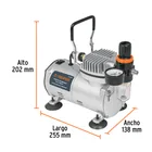 Compresor libre de aceite, para aerografo,1/5HP,127V, TRUPER 2