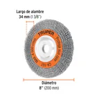 Carda alambre ondulado 8' x 3/4' para esmeril, TRUPER 4