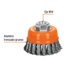 Carda copa 3' alambre trenzado grueso, eje M14, TRUPER 2