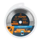 Disco sierra 10' para madera, 60 dientes centro 1', TRUPER 4