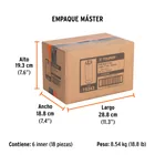 Dado largo de 1', 6 puntas, cuadro 3/4', TRUPER 6