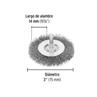 Carda circular 3' alambre grueso para taladro, PRETUL 3