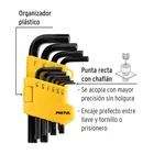 Juego de 10 llaves hexagonales std, con organizador, PRETUL 2