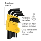 Juego de 10 llaves hexagonales mm, con organizador, PRETUL 2