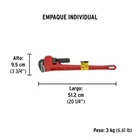 Llave stilson 24' cuerpo de hierro maleable, PRETUL 5