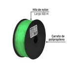 Carrete con 100 m de hilo para pesca verde calibre 1.00 mm 2