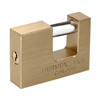 Candado antipalanca 60 mm cuerpo de latón, HERMEX BASIC