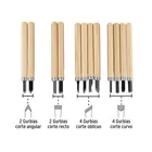 Juego de 12 gurbias escolares para madera, PRETUL 2