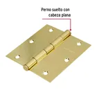 Bisagra cuadrada 3-1/2',acero latonado, cabeza plana, BASIC 2