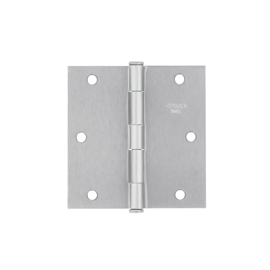 Bisagra cuadrada 3-1/2', acero satinado, cabeza plana, BASIC