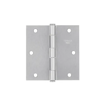 Bisagra cuadrada 3-1/2', acero satinado, cabeza plana, BASIC